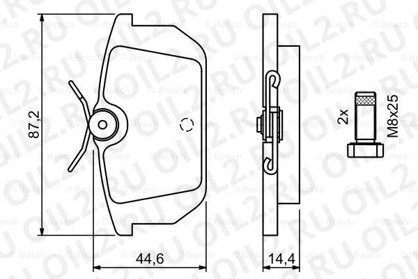 набор тормозных колодок; задний (Bosch 0986491030). Фотогаллерея. набор тормозных колодок; задний (Bosch 0986491030). Фотогаллерея.