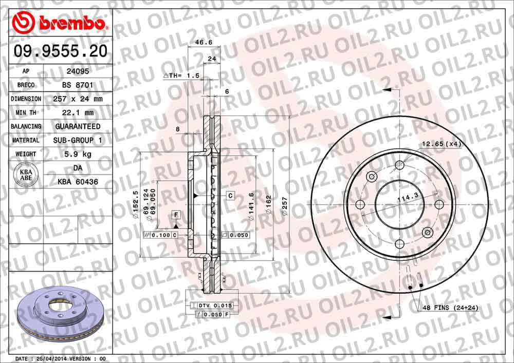  BREMBO 09.9555.20. .