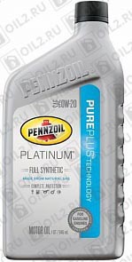 ������ PENNZOIL Platinum Full Synthetic Motor Oil SAE 0W-20 (Pure Plus Technology) 0,946 .