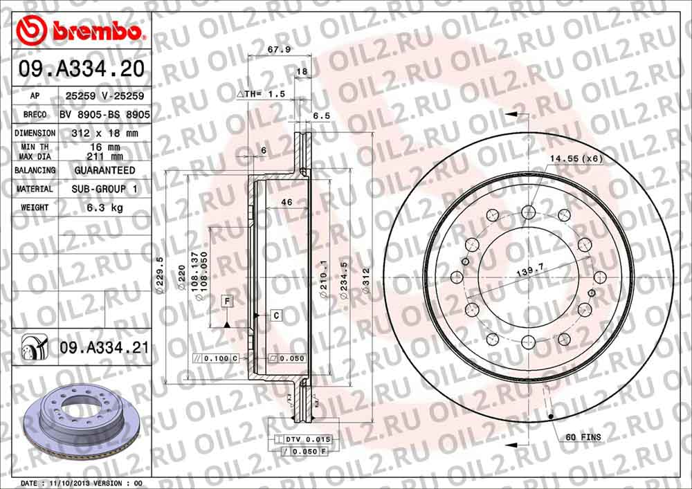  BREMBO 09.A334.21. .