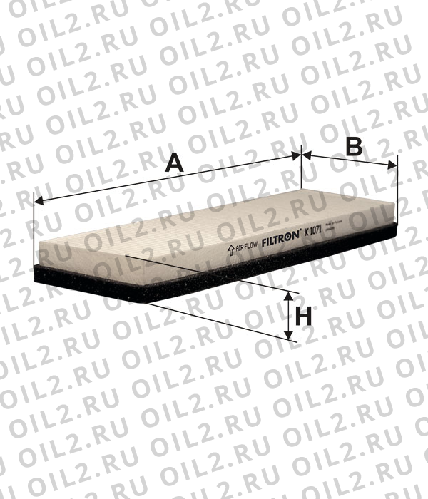 Габаритный чертеж Фильтр FILTRON K 1071 Габаритный чертеж Фильтр FILTRON K 1071