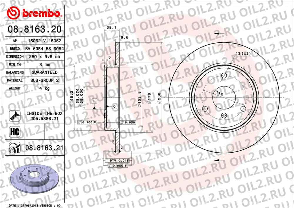  BREMBO 08.8163.21. .