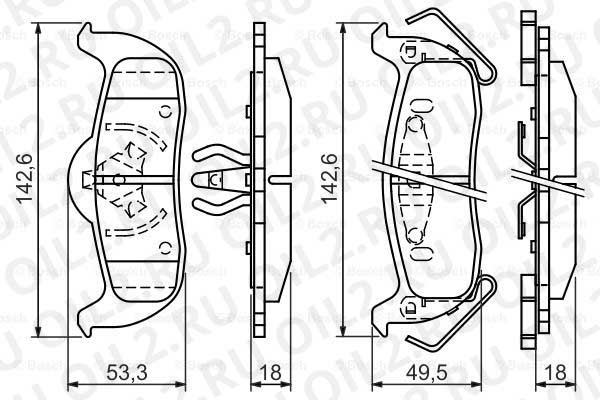 набор тормозных колодок; задний (Bosch 0986494142). Фотогаллерея. набор тормозных колодок; задний (Bosch 0986494142). Фотогаллерея.