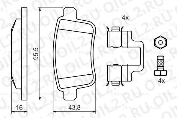 набор тормозных колодок; задний (Bosch 0986494331). Фотогаллерея. набор тормозных колодок; задний (Bosch 0986494331). Фотогаллерея.