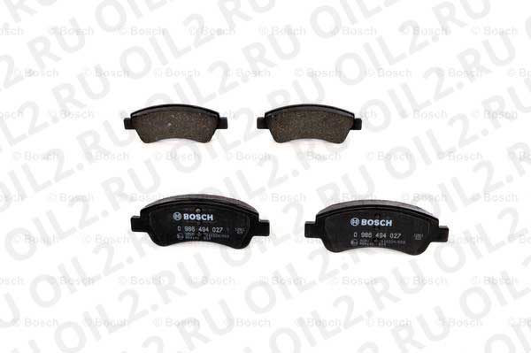 набор тормозных колодок; фронт (Bosch 0986494027). Фотогаллерея. набор тормозных колодок; фронт (Bosch 0986494027). Фотогаллерея.