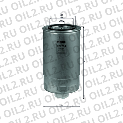 Габаритный чертеж Mahle KC 214 Габаритный чертеж Mahle KC 214