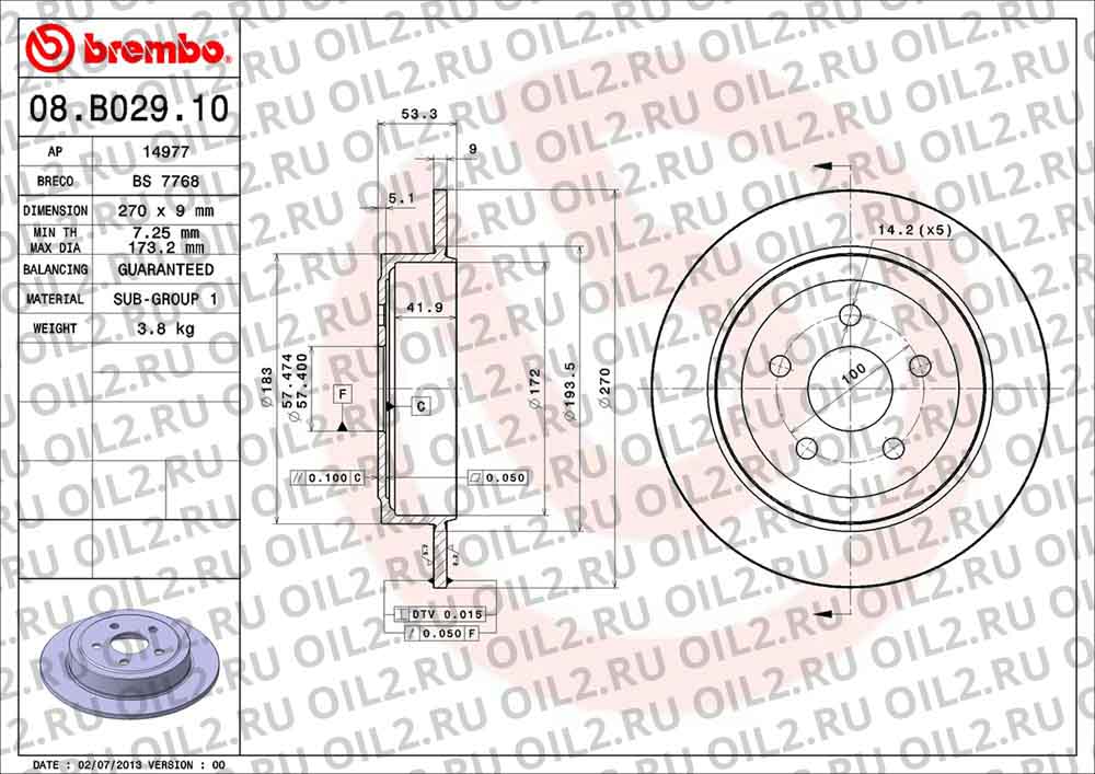  BREMBO 08.B029.10. .