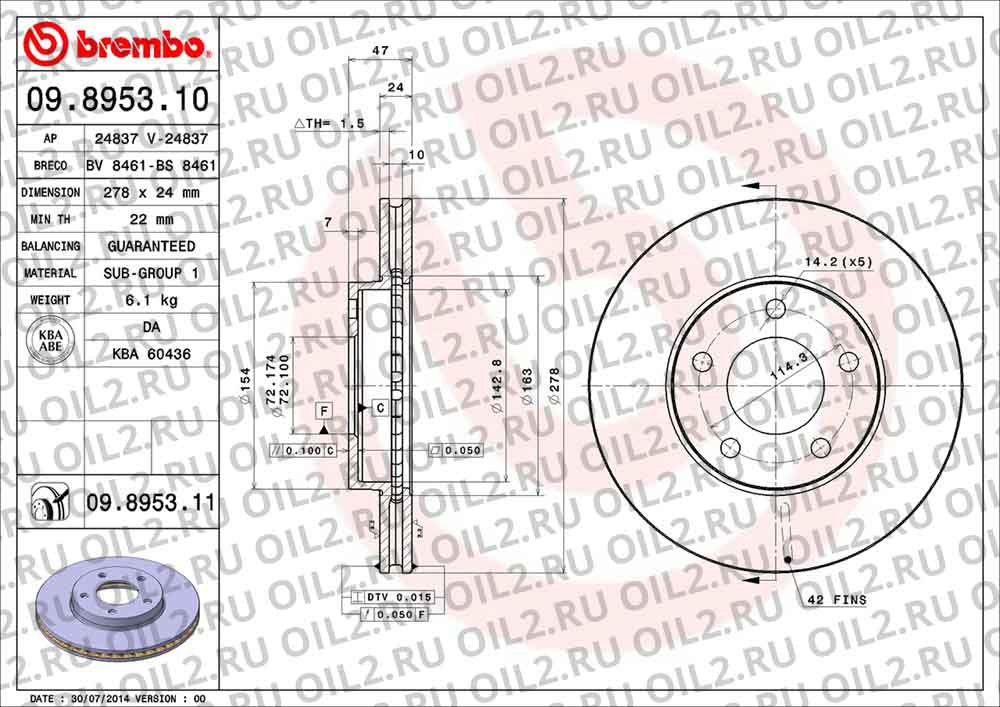  BREMBO 09.8953.11. .