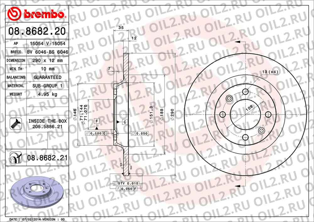  BREMBO 08.8682.20. .