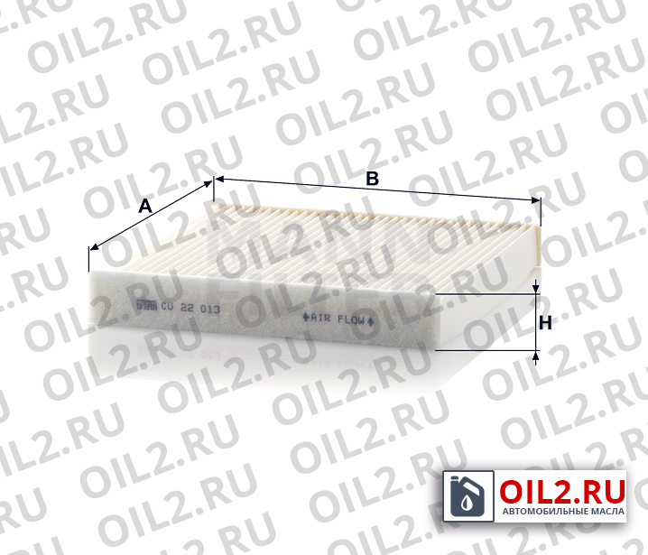 Габаритный чертеж MANN CU 22 013 Габаритный чертеж MANN CU 22 013