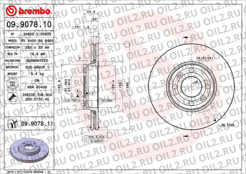  BREMBO 09.9078.10. .