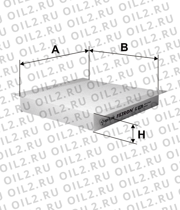 Габаритный чертеж Фильтр FILTRON K 1228 Габаритный чертеж Фильтр FILTRON K 1228