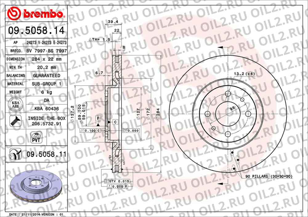  BREMBO 09.5058.14. .