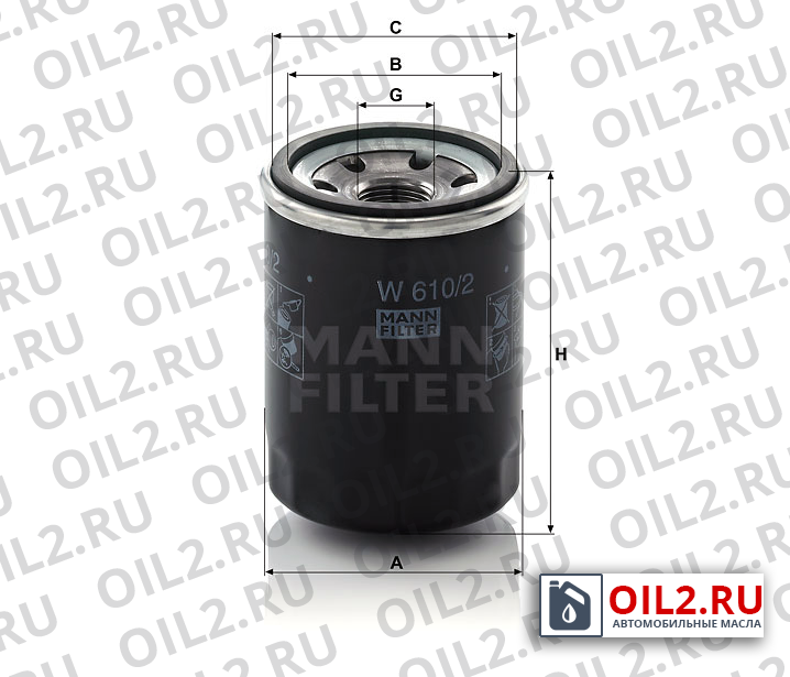 Габаритный чертеж MANN W 610/2 Габаритный чертеж MANN W 610/2