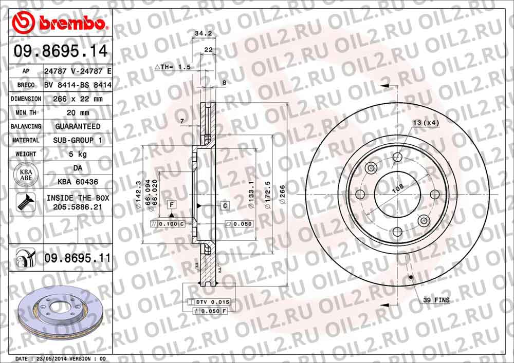  BREMBO 09.8695.11. .