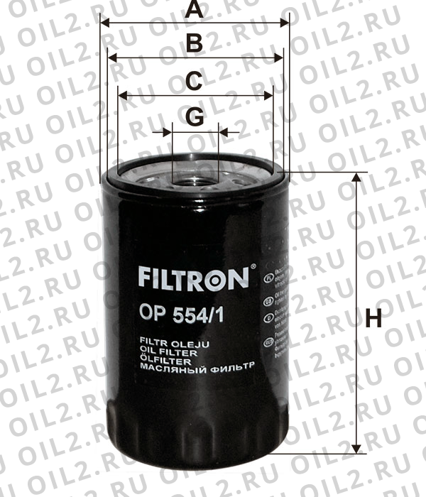 Габаритный чертеж Фильтр FILTRON OP 554/1 Габаритный чертеж Фильтр FILTRON OP 554/1