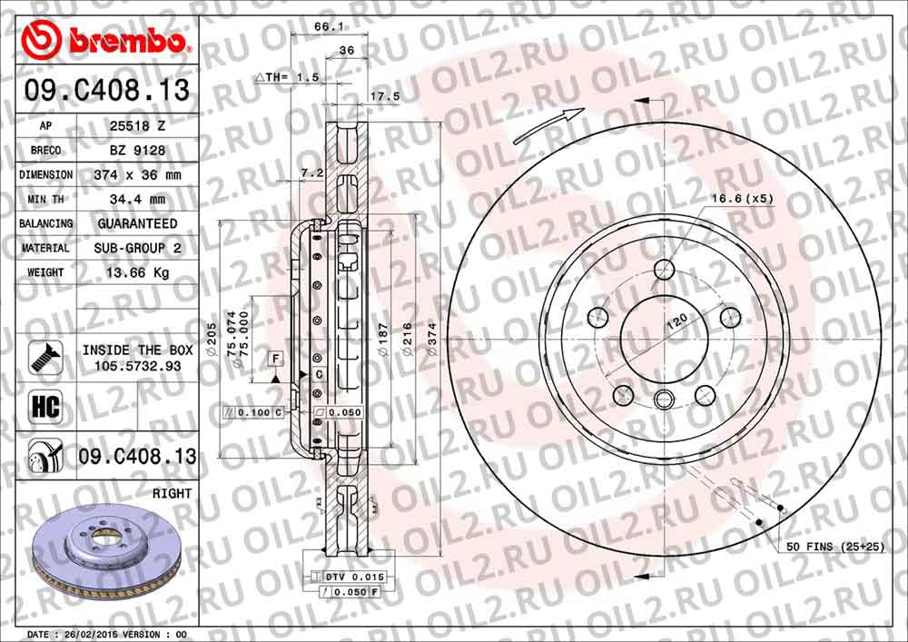 ����� BREMBO 09.C408.13. ������������.