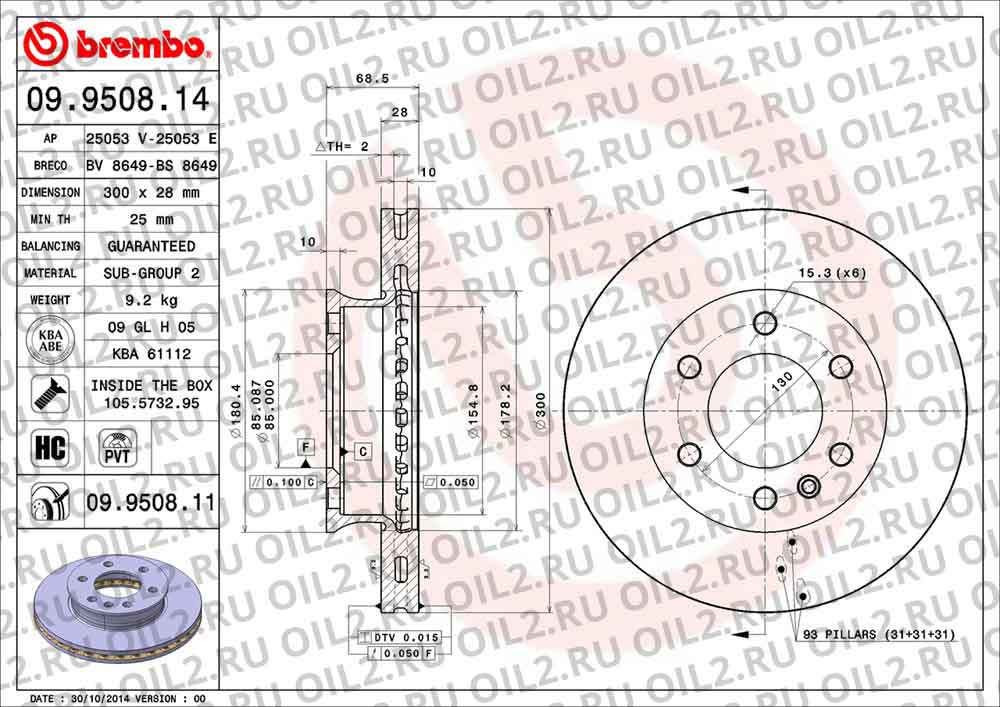  BREMBO 09.9508.14. .