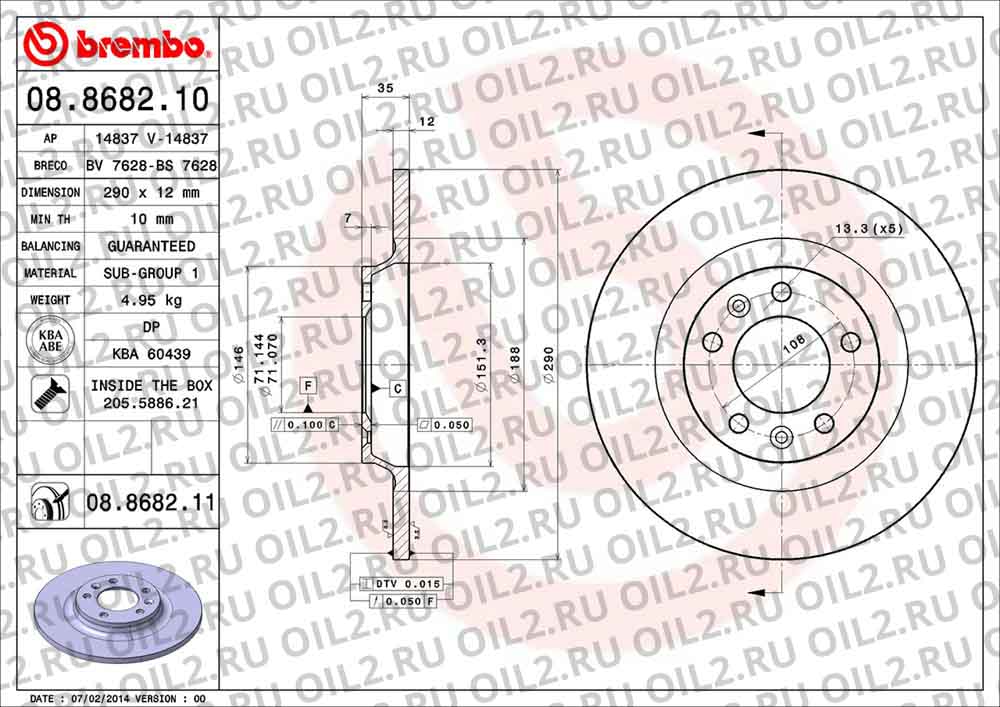  BREMBO 08.8682.11. .