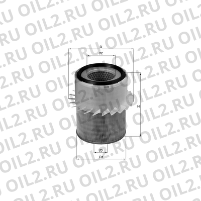 Габаритный чертеж Mahle LX 878 Габаритный чертеж Mahle LX 878