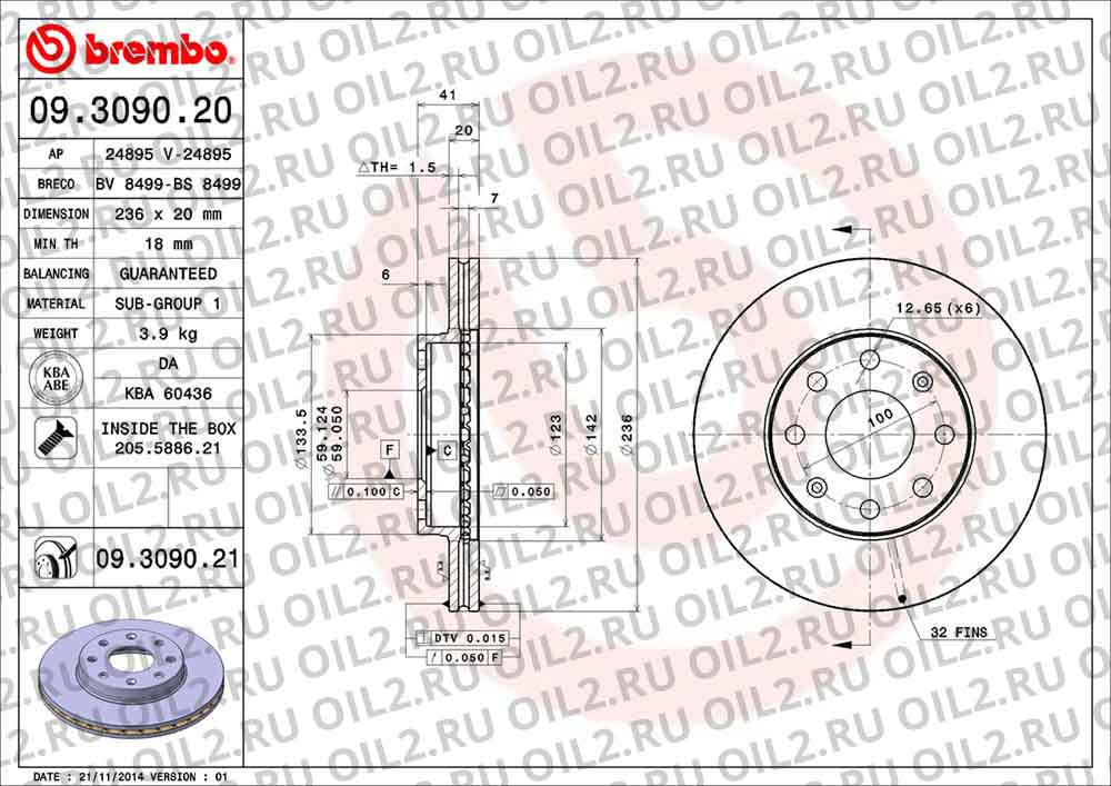  BREMBO 09.3090.20. .