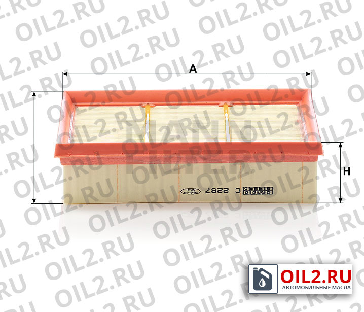 Габаритный чертеж MANN C 2287 Габаритный чертеж MANN C 2287