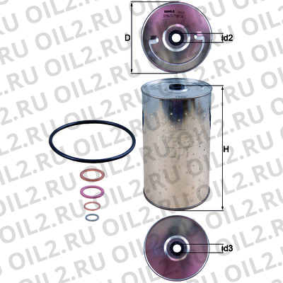 Габаритный чертеж Mahle OX 30D Габаритный чертеж Mahle OX 30D