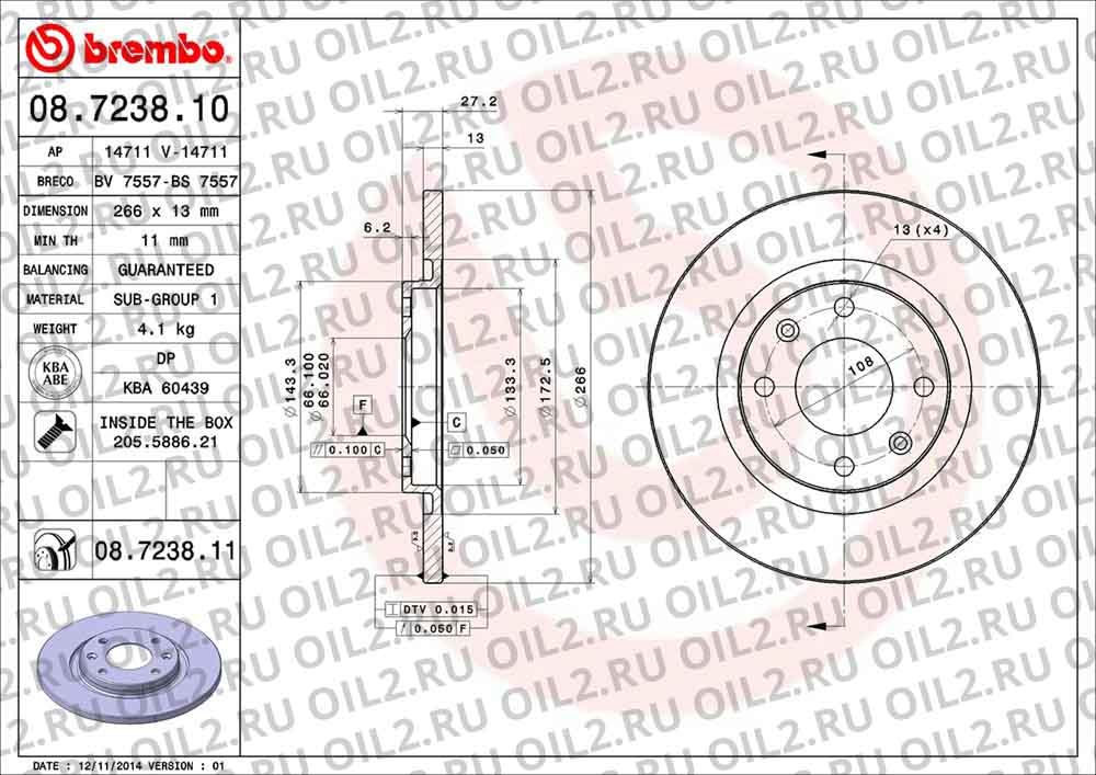  BREMBO 08.7238.10. .