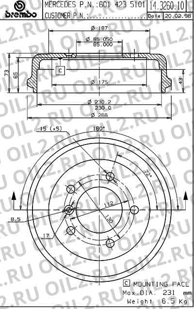 �������� BREMBO 14.3260.10. ������������.