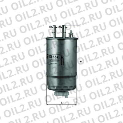 Габаритный чертеж Mahle KL 567 Габаритный чертеж Mahle KL 567