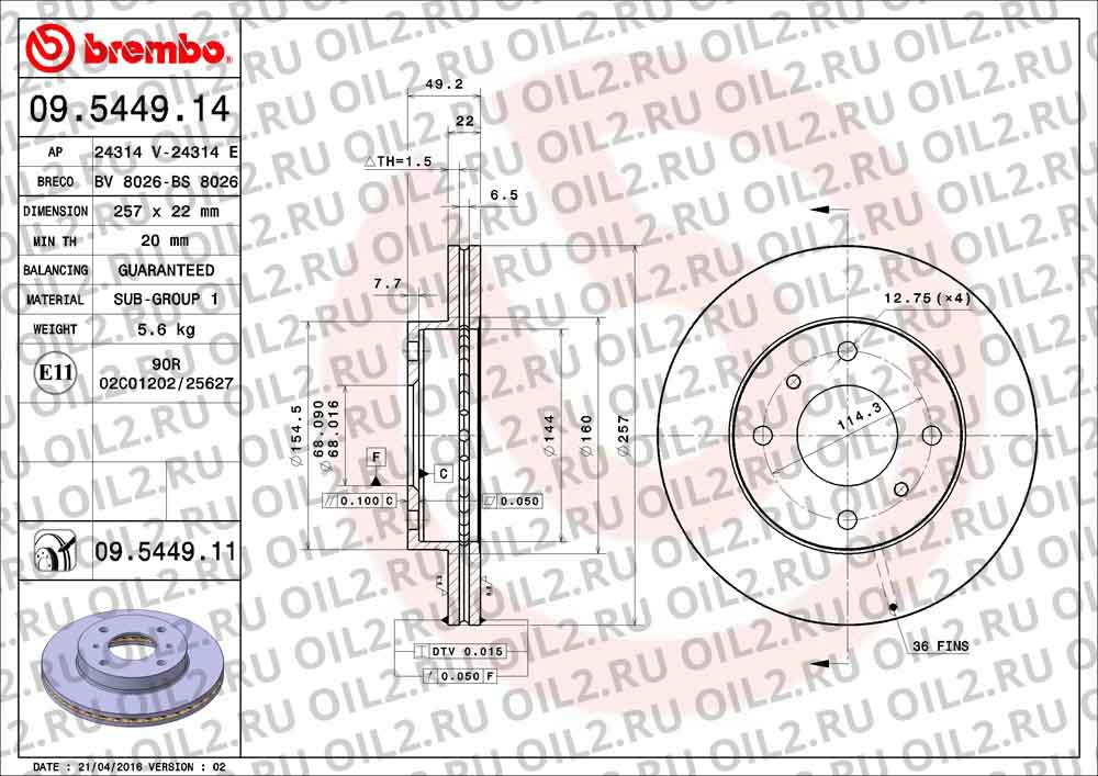  BREMBO 09.5449.14. .