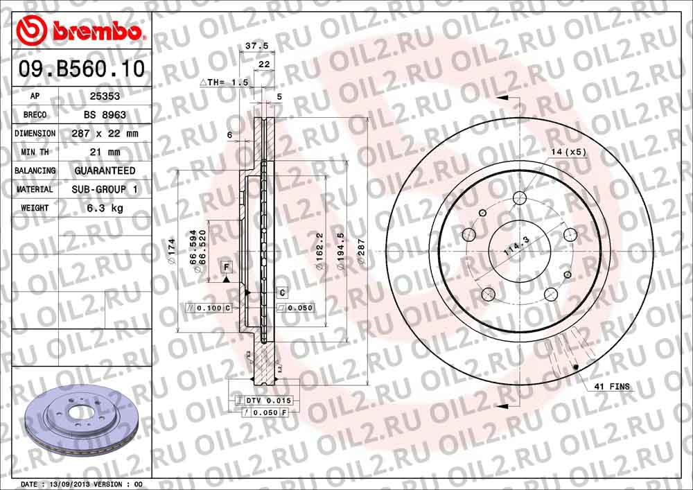  BREMBO 09.B560.10. .