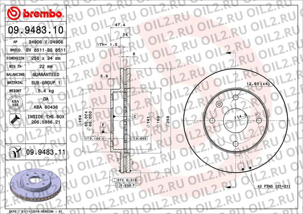  BREMBO 09.9483.10. .