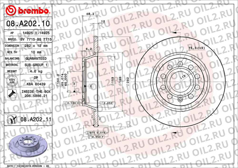  BREMBO 08.A202.11. .