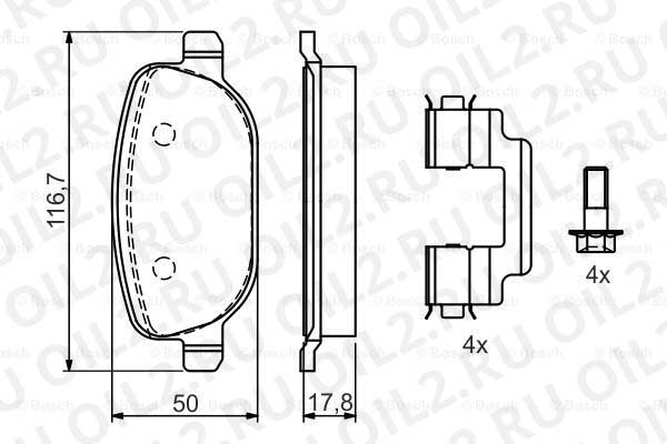 набор тормозных колодок; задний (Bosch 0986424775). Фотогаллерея. набор тормозных колодок; задний (Bosch 0986424775). Фотогаллерея.