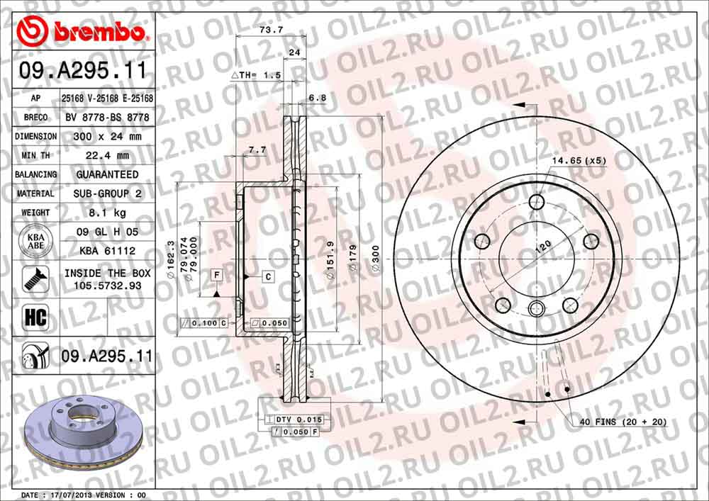  BREMBO 09.A295.11. .