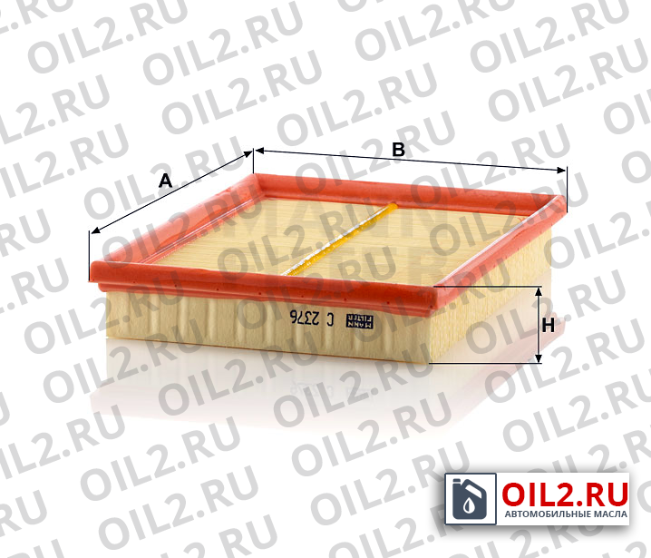 Габаритный чертеж MANN C 2376 Габаритный чертеж MANN C 2376