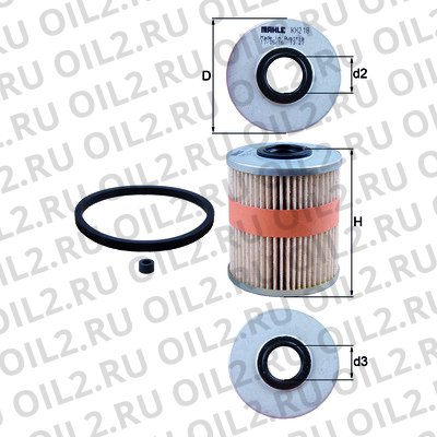 Габаритный чертеж Mahle KX 218D Габаритный чертеж Mahle KX 218D