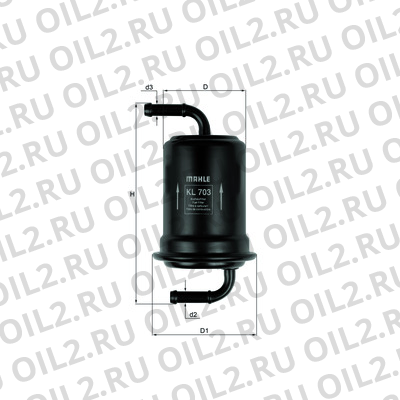Габаритный чертеж Mahle KL 703 Габаритный чертеж Mahle KL 703