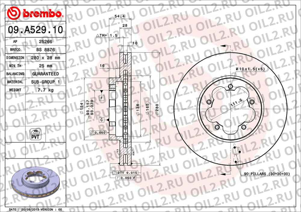  BREMBO 09.A529.10. .