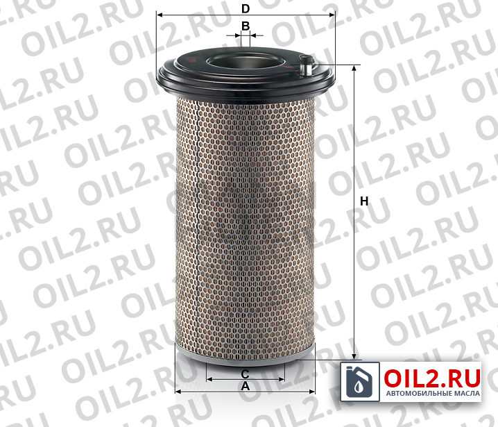 Габаритный чертеж MANN C 24 650/3 Габаритный чертеж MANN C 24 650/3