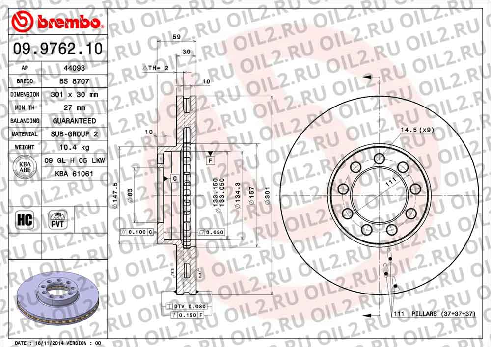  BREMBO 09.9762.10. .