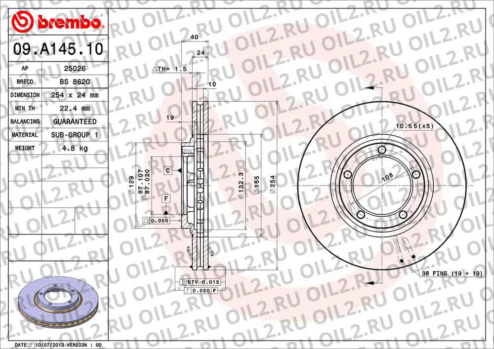  BREMBO 09.A145.10. .