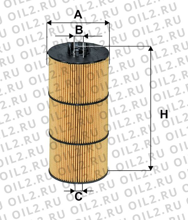 Габаритный чертеж Фильтр FILTRON OE 651/6 Габаритный чертеж Фильтр FILTRON OE 651/6