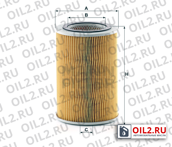 Габаритный чертеж MANN C 15 124/1 Габаритный чертеж MANN C 15 124/1