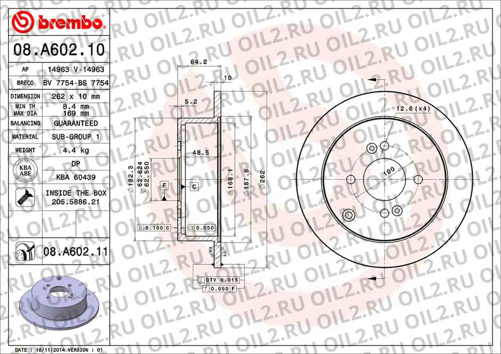  BREMBO 08.A602.11. .