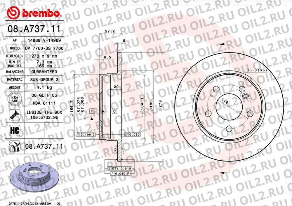  BREMBO 08.A737.11. .