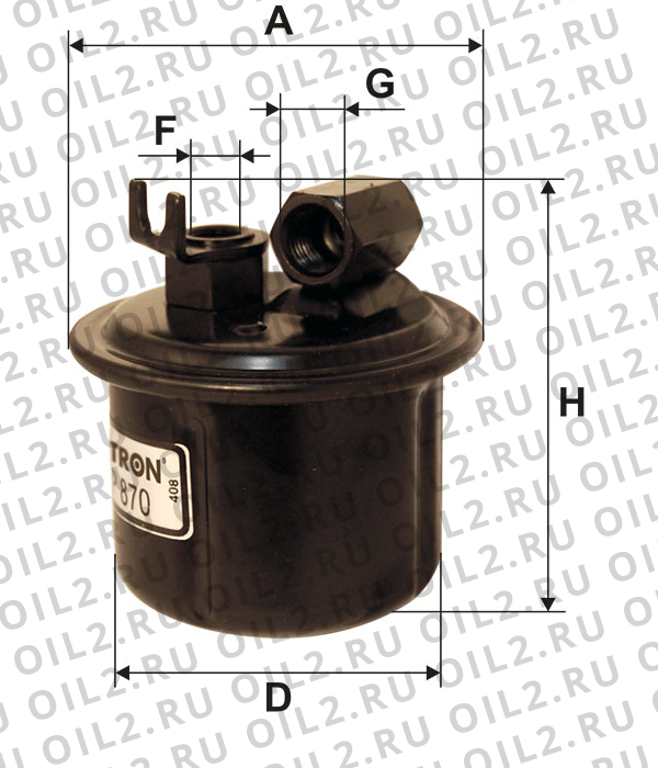 Габаритный чертеж Фильтр FILTRON PP 870 Габаритный чертеж Фильтр FILTRON PP 870
