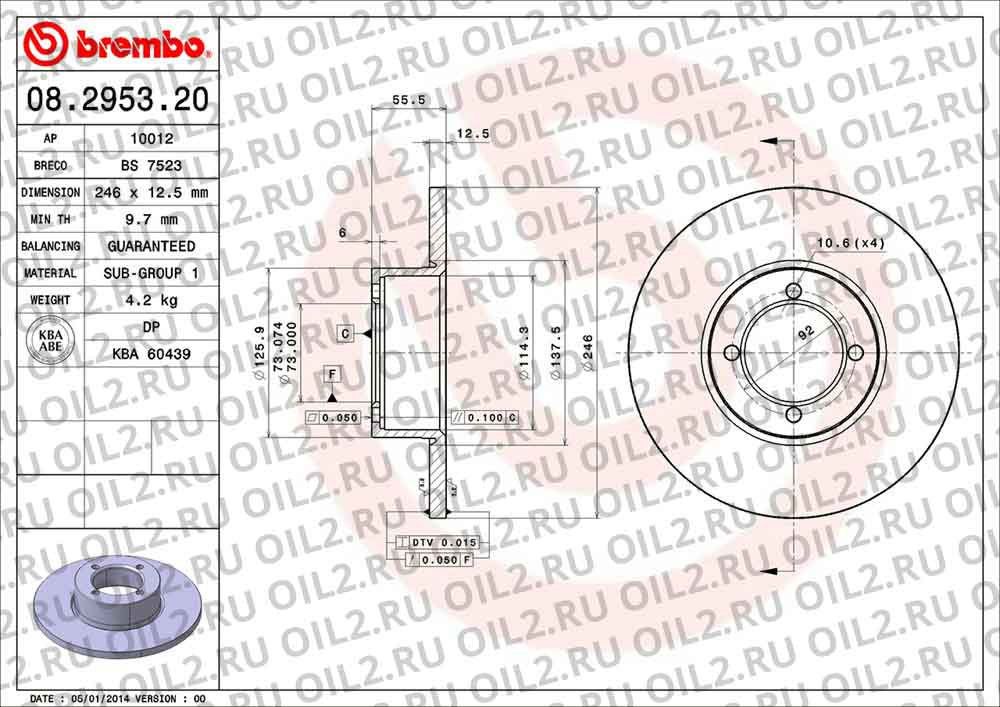  BREMBO 08.2953.20. .