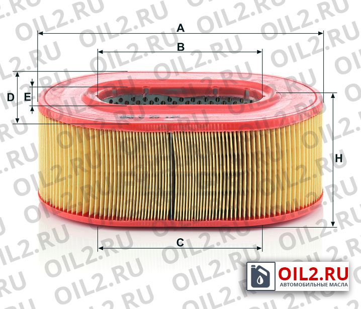 Габаритный чертеж MANN C 25 124 Габаритный чертеж MANN C 25 124